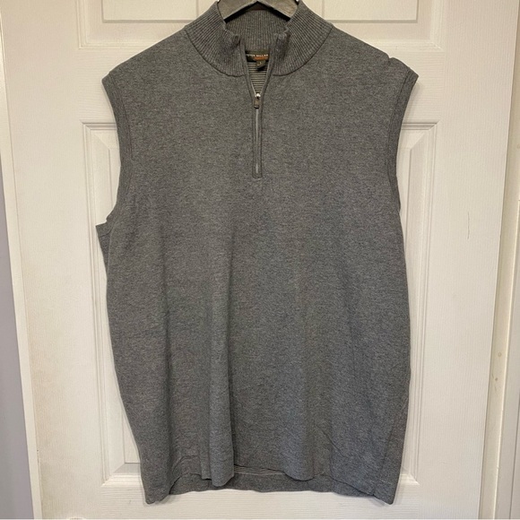 Peter Millar Heather Gray Zip-Up Vest - Picture 1 of 14